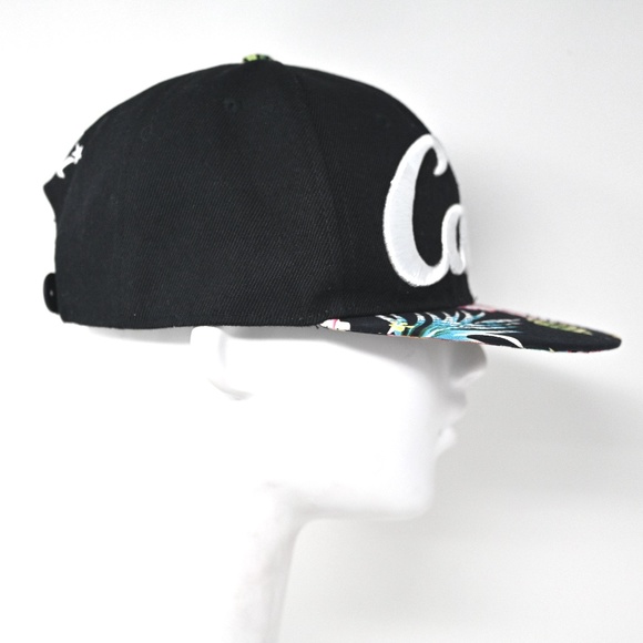 CALI Floral Hat Embroidered Headlines Baseball Cap Snapback Print - Picture 4 of 9